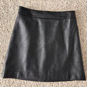 J. Crew Classic Faux Black Leather Skirt
